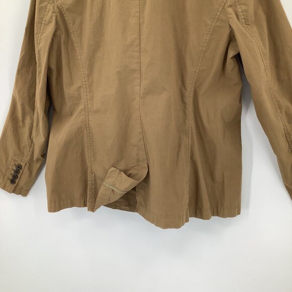 Lands' End Women's L 14-16 Khaki Safari Utility Jacket Cotton Blend - Picture 6 of 8